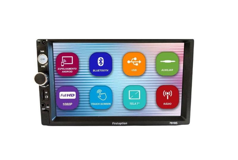 Imagem de Central Multimídia First Option 7010S MP5 Touch Bluetooth/Aux Espelhamento Android E IOS