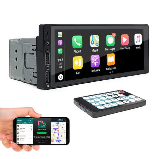 Imagem de Central Multimídia Ford Fiesta 2011 2012 2013 2014 2015 2016 Bluetooth USB 1 Din Touch Espelhamento Android Auto Carplay