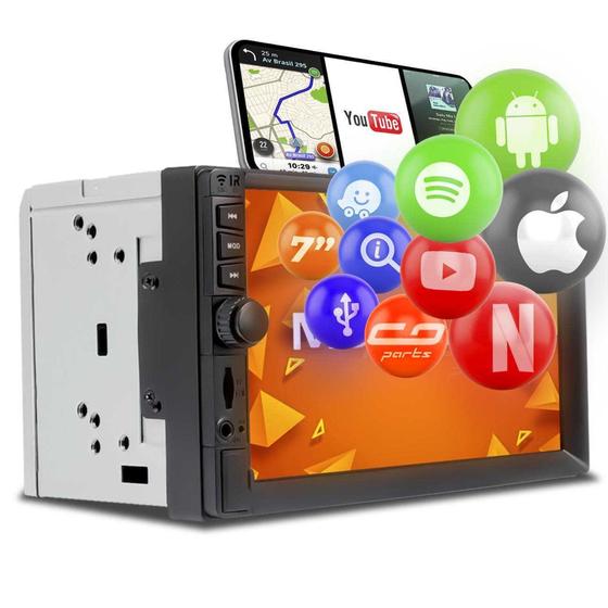 Imagem de central multimídia gps via espelhamento tv mp5 tv 7 pol bt usb aux mirror android ios - Multilaser