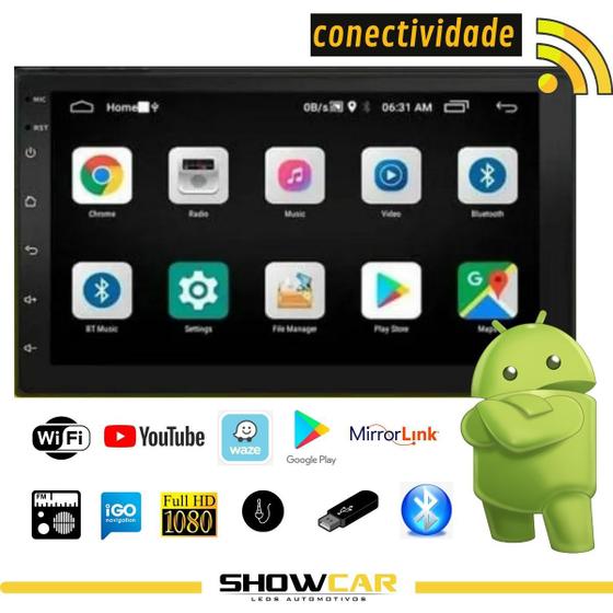 Central Multimídia Mp10 Android Universal 7 Pol Som Carro Menor preço em Central Multimídia Mp10 Android Universal 7 Pol Som Carro