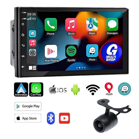 Imagem de Central Multimídia Mp5 2 Din Android 12 Wifi Gps Bluetooth Tela 7 Polegadas Espelhamento
