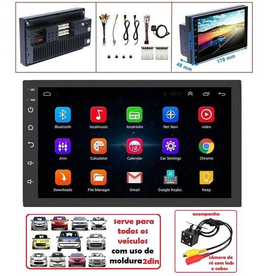 Imagem de Central Multimidia MP5 7 Pol, Android, Bluetooth, GPS, USB, 1/16G + Câmera de Ré
