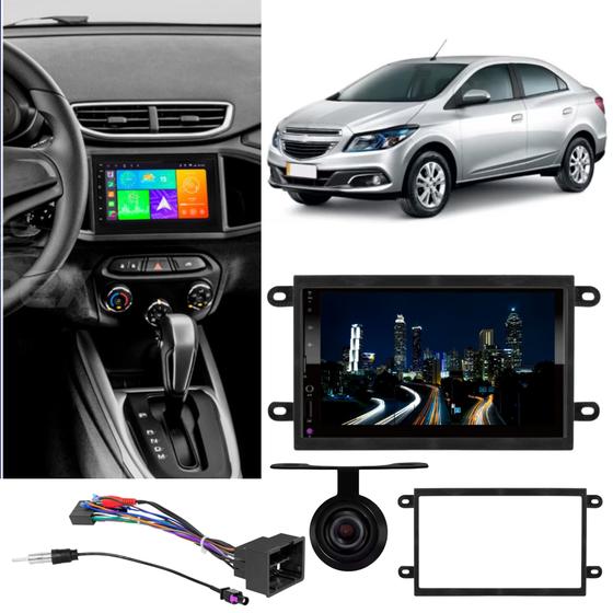 Imagem de Central Multimídia MP5 7 polegadas Onix, Prisma, Spin e Cobalt  Bluetooth, Android Auto, CarPlay com Moldura e Chicote Inclusos