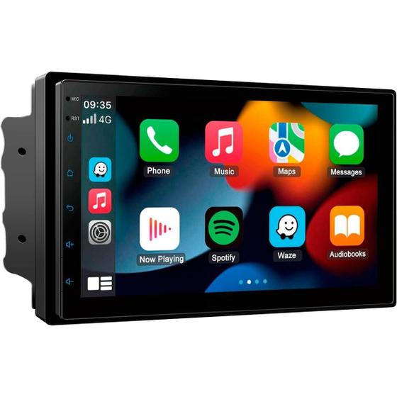 Imagem de Central Multimídia Mp5 7 Tela de Vidro IPS Carplay Android Auto Espelhamento USB Bluetooth Preto