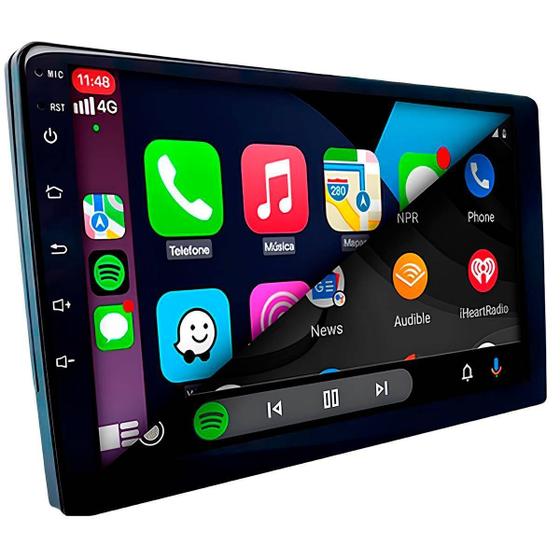 Imagem de Central Multimídia Mp5 9 Tela de Vidro IPS Carplay Android Auto Espelhamento USB Bluetooth 