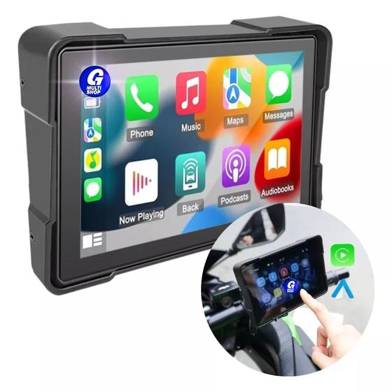 Imagem de Central Multimidia Mp5 Para Moto Com Carplay Android Auto Bluetooth