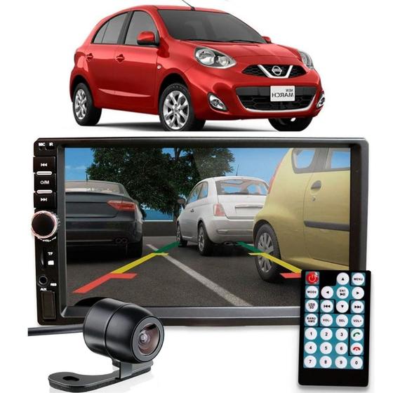 Imagem de Central Multimidia Nissan March 2014 2015 2016 2017 2018 Mp5 Espelhamento Moldura Câmera