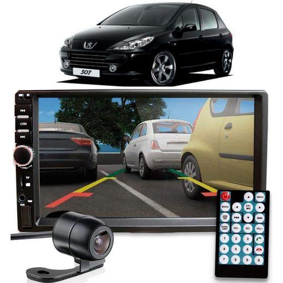 Imagem de Central Multimidia Peugeot 307 2001 2002 2003 2004 2005 2006 2007 2008 2009 2010 Mp5 Moldura Câmera