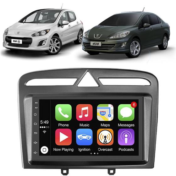 Imagem de Central Multimidia Peugeot 308 408 2012 A 2016 7" CarPlay/Android-Auto Comando Voz Google Siri