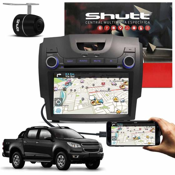 Imagem de Central Multimídia S10 Trailblazer 14 a 16 Shutt DVD Espelhamento Android TV GPS Bluetooth Câmera Ré