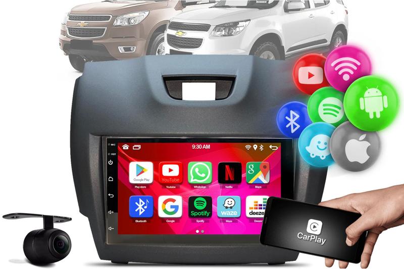 Imagem de Central Multimidia Sistema Android E Carplay + Camera + Moldura Chevrolet S10 2012 - 2016 - Adak 2GB