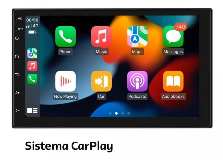 Imagem de Central Multimidia Universal 1 Din Android 4 / 64 Carplay 7 Polegadas