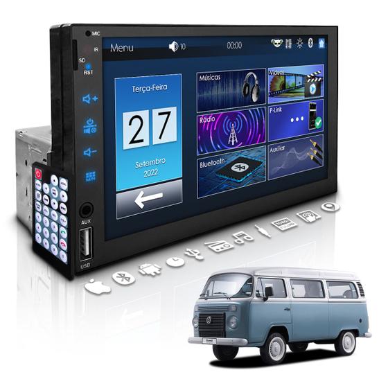 Imagem de Central Multimídia Universal 1 Din Mp5 Bt Dvd Volkswagen Kombi