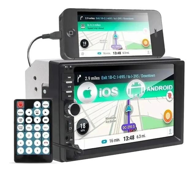 Imagem de Central Multimídia Universal Com Espelhamento Celular IOS e Android - First Option 
