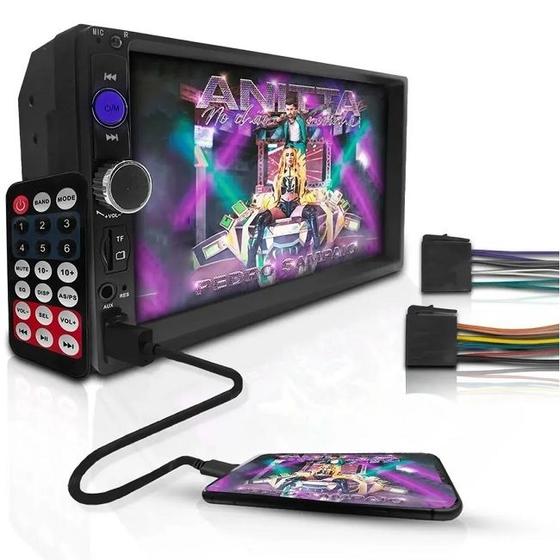 Imagem de Central Multimídia Universal Espelha o Celular 7 Polegadas 2din Bluetooth USB 7010b