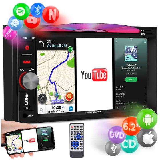 Imagem de Central Multimídia Universal TV Digital USB DVD BT GPS Espelha Android IOS Shutt Dakota