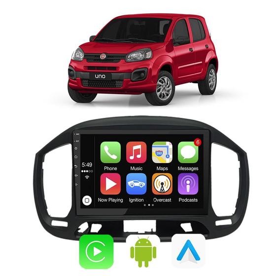 Imagem de Central Multimidia Uno 2015 2016 17 18 19 2020 9 Polegadas CarPlay Android Auto Google Assistente Siri