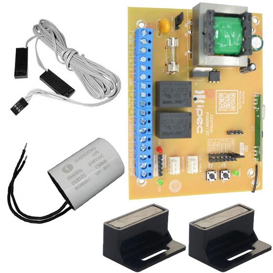 Imagem de Central Placa Motor Deslizante Compatível Rossi MX 1.0 Mx30 Kx30 Nkx30fs Sensor DZ 3 Vias + Capacitor de Partida 220V 12UF