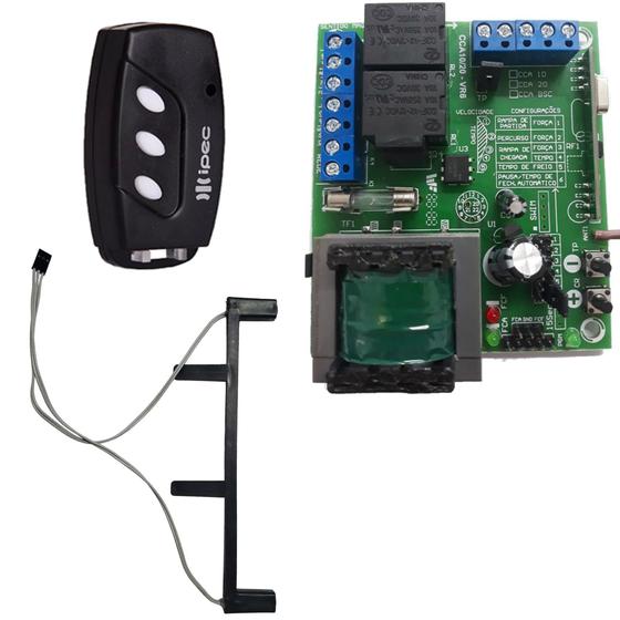 Imagem de Central Placa Motor Portão Rcg Cca-10 Clp + Controle 3 Canais + Sensor Dz Deslizante 3 Vias Régua