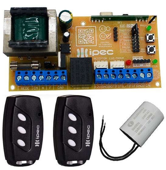 Central Placa Motor Portão Universal 2 Controles 3 Canais 433,92mhz Code Learn Capacitor 12UF Menor preço em Central Placa Motor Portão Universal 2 Controles 3 Canais 433,92mhz Code Learn Capacitor 12UF