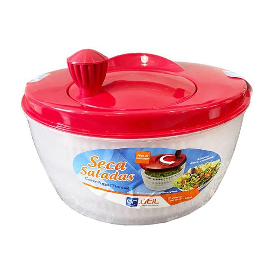 Centrífuga De Salada Secador Verduras Manual 4 Litros Menor preço em Centrífuga De Salada Secador Verduras Manual 4 Litros
