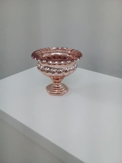 Imagem de Centrinho de Mesa em Cristal com Pé Rose Gold 14 x 11cm