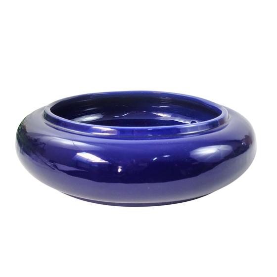 Imagem de Centro De Mesa Azul Vaso Equibana Xangai 38Cm Bacia