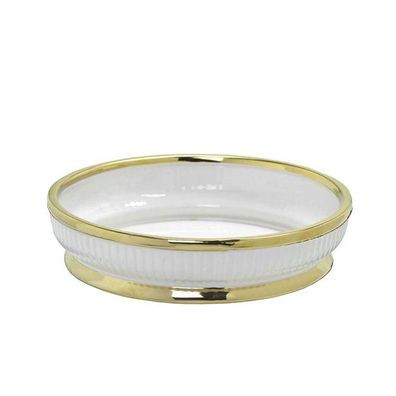 Imagem de Centro de Mesa Braco e Dourado 26cm Espressione
