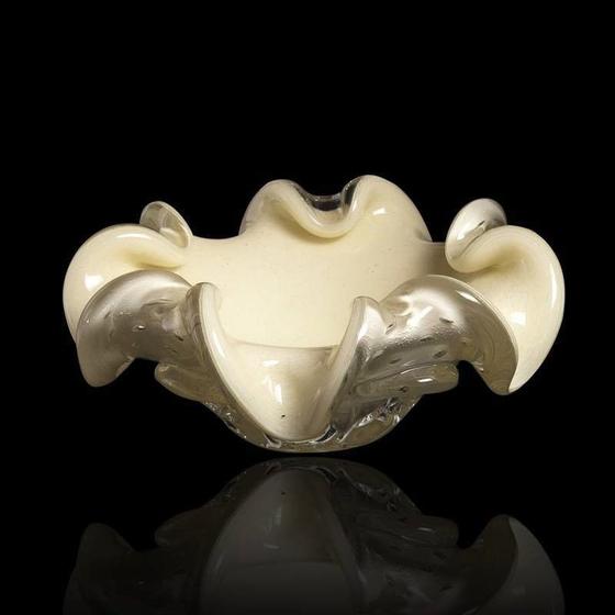 Centro de Mesa de Murano São Marcos - Cristal Pérola 22cm Menor preço em Centro de Mesa de Murano São Marcos - Cristal Pérola 22cm
