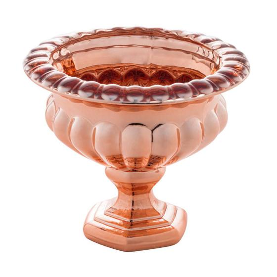 Imagem de Centro de Mesa Decorativo Cristal de Chumbo C/Pé Sussex Rose Metalizado Rojemac