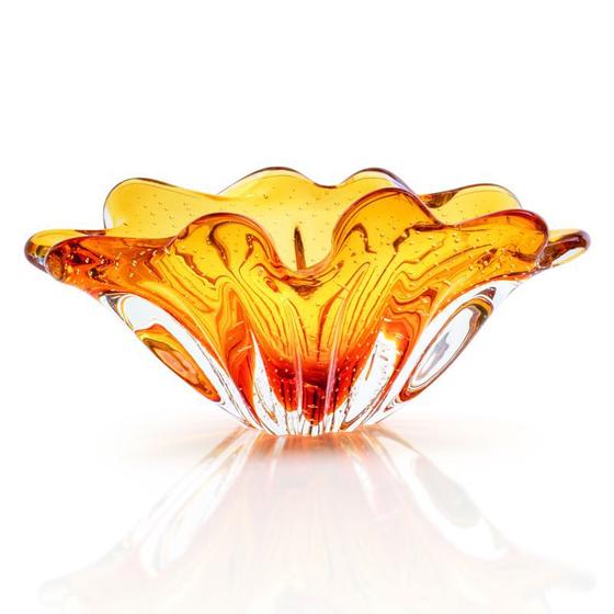 Centro De Mesa Em Cristal Murano Âmbar - São Marcos Menor preço em Centro De Mesa Em Cristal Murano Âmbar - São Marcos