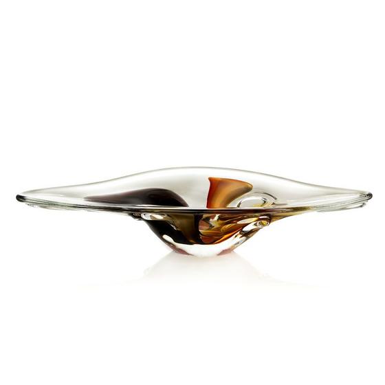 Centro De Mesa Em Cristal Murano Preto E Âmbar São Marcos Menor preço em Centro De Mesa Em Cristal Murano Preto E Âmbar São Marcos