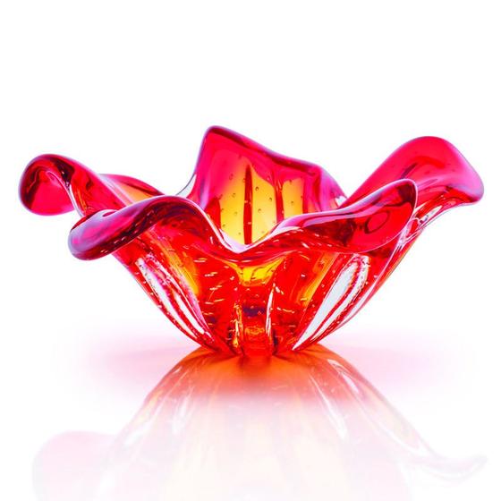 Imagem de Centro De Mesa Em Cristal Murano Vermelho - São Marcos 26Cm