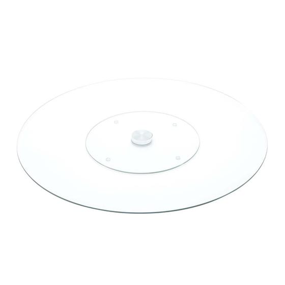Centro De Mesa Giratório 34Cm Diam De Vidro Temperado Transparente F9