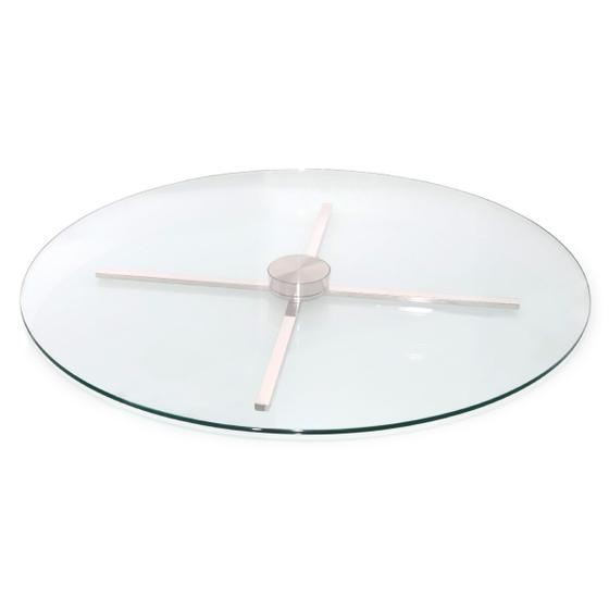 Centro De Mesa Giratório de Vidro e Inox304 Evolution 60cm