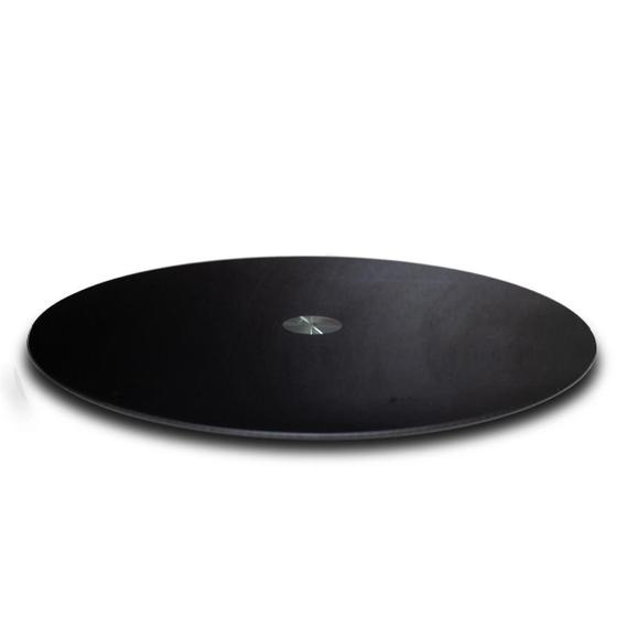 Imagem de Centro De Mesa Giratório Vidro Temperado 8Mm Preto 60Cm