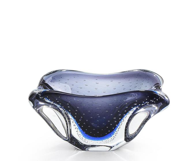 Imagem de Centro De Mesa Mini Em Cristal Murano Azul São Marcos 22,5cm