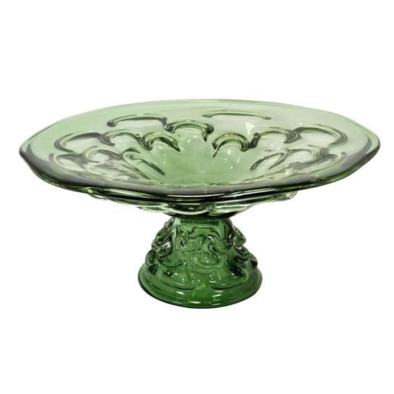 Imagem de Centro de Mesa Murano Italiano Verde Maior Lapidados c Base