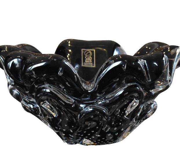 Imagem de Centro de Mesa Murano Preto São Marcos 10x18cm