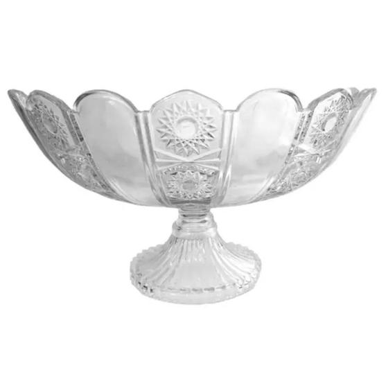 Centro De Mesa Vidro Decorativo Fruteira Com Pé 29cm Hercos Menor preço em Centro De Mesa Vidro Decorativo Fruteira Com Pé 29cm Hercos