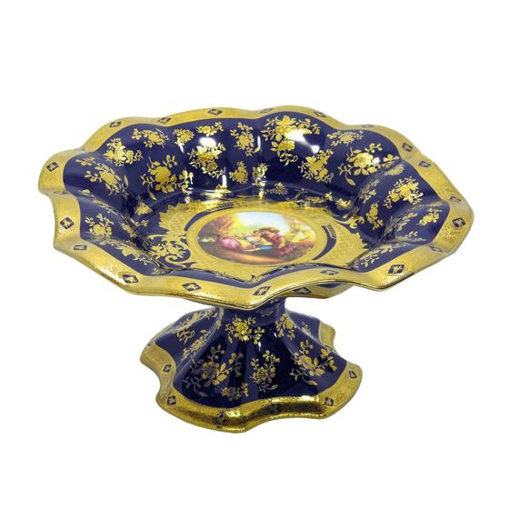 Centro Mesa Fruteira Porcelana Limoges Ouro Prensado Florais Menor preço em Centro Mesa Fruteira Porcelana Limoges Ouro Prensado Florais