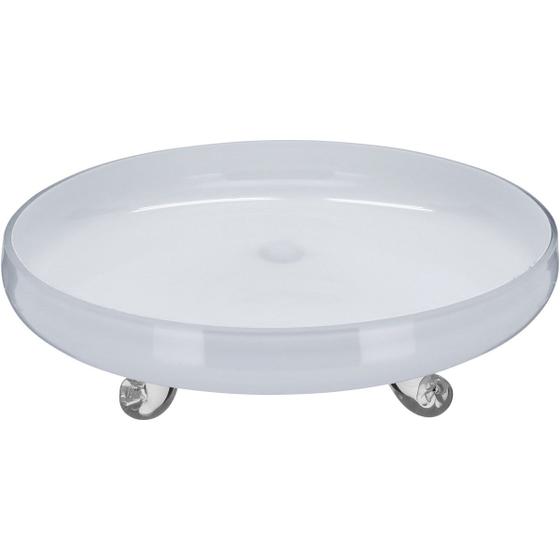 Imagem de CENTRO MESA VIDRO 8x29x29cm BRANCO VASO DECORATIVO ENFEITE FRUTEIRA