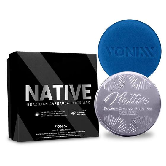 Imagem de Cera Automotiva Native Carnaúba Paste Wax Vonixx Para Carros Escuros - 100ml