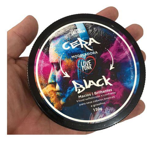 Imagem de Cera Black Modeladora Pasta Gel Alta Hidratação Cabelo Barba