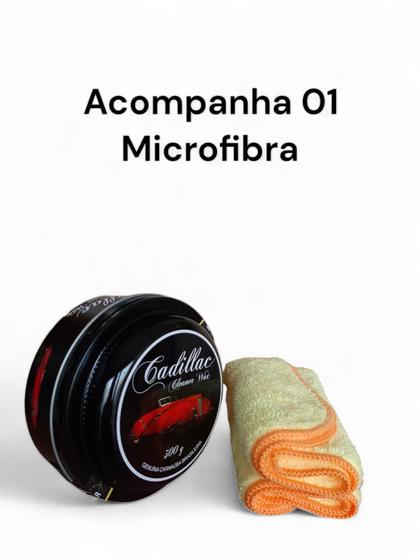 Imagem de Cera Cadillac Cleaner Wax 300g Brilho, Repelência e Proteção - Acompanha 01 Microfibra