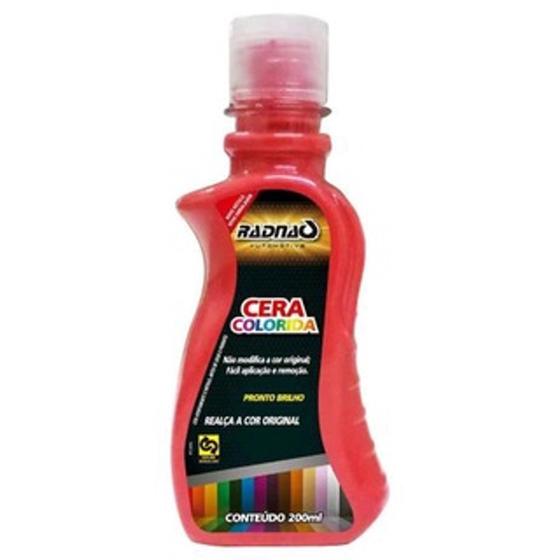 Imagem de Cera Colorida Automotiva Premuim Liquida Carro 200ml Radnaq