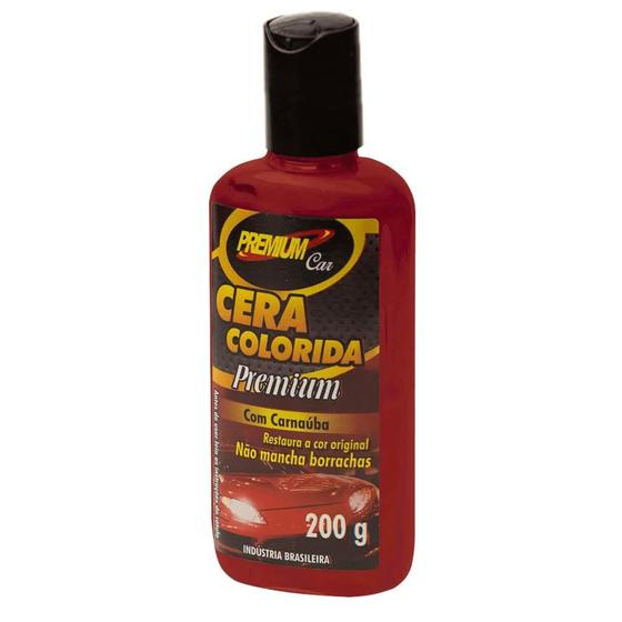 Imagem de Cera Colorida Vermelho com Carnaúba Premium Car Color 200g