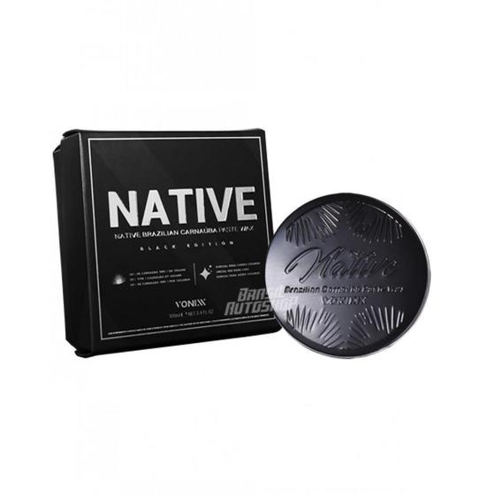 Imagem de Cera de Carnaúba Para Carros Escuros Native Paste Wax Black Edition 100g Vonixx