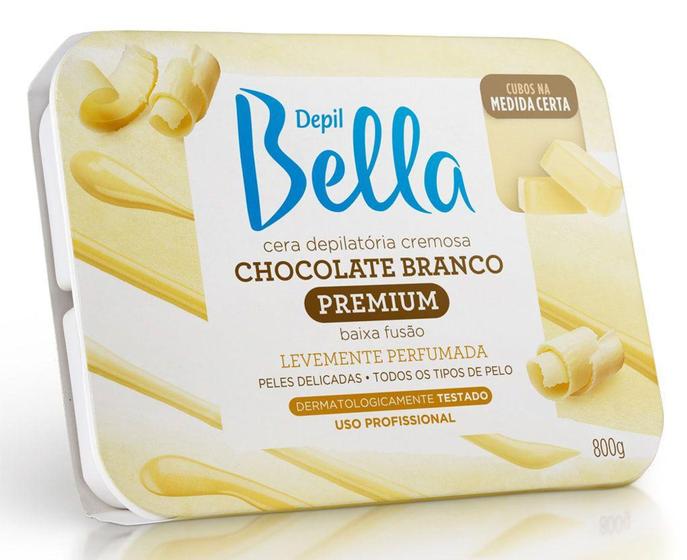 Imagem de Cera depil bella 800g chocolate branco