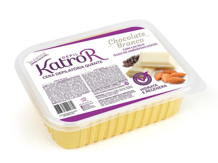 Imagem de Cera Depilatória Depil Katro R Chocolate Branco 500ml - caixa com 12 unid.